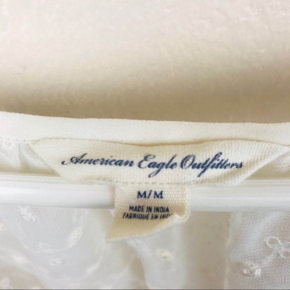 American Eagle Outfitters Ivory Eyelet Top - Picture 7 of 8